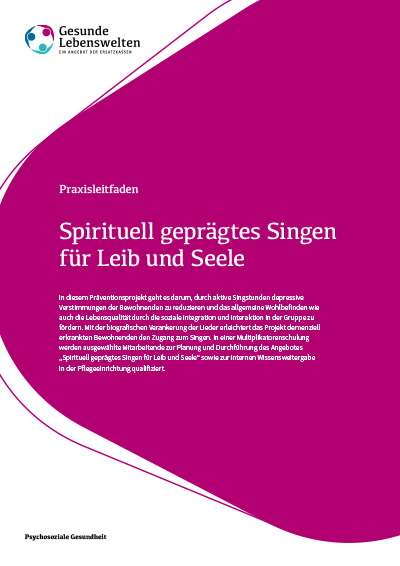 Cover des Praxisleitfadens: Spirituell geprägtes Singen für Leib und Seele