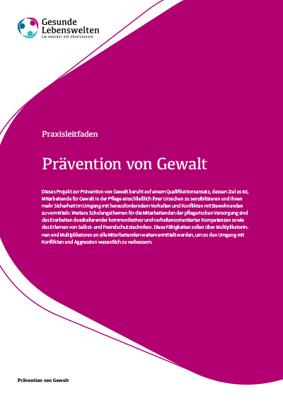 Cover des Praxisleitfadens: Prävention von Gewalt