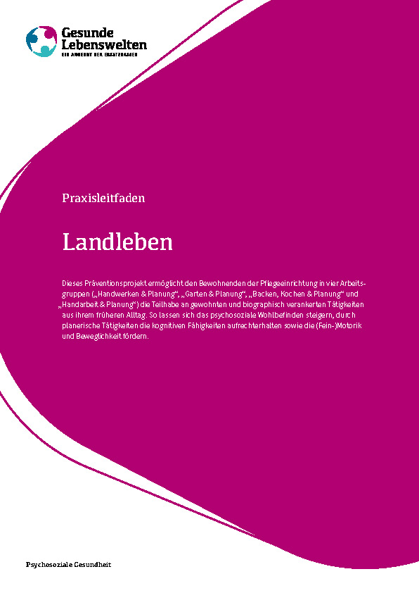 Cover des Praxisleitfadens: Landleben